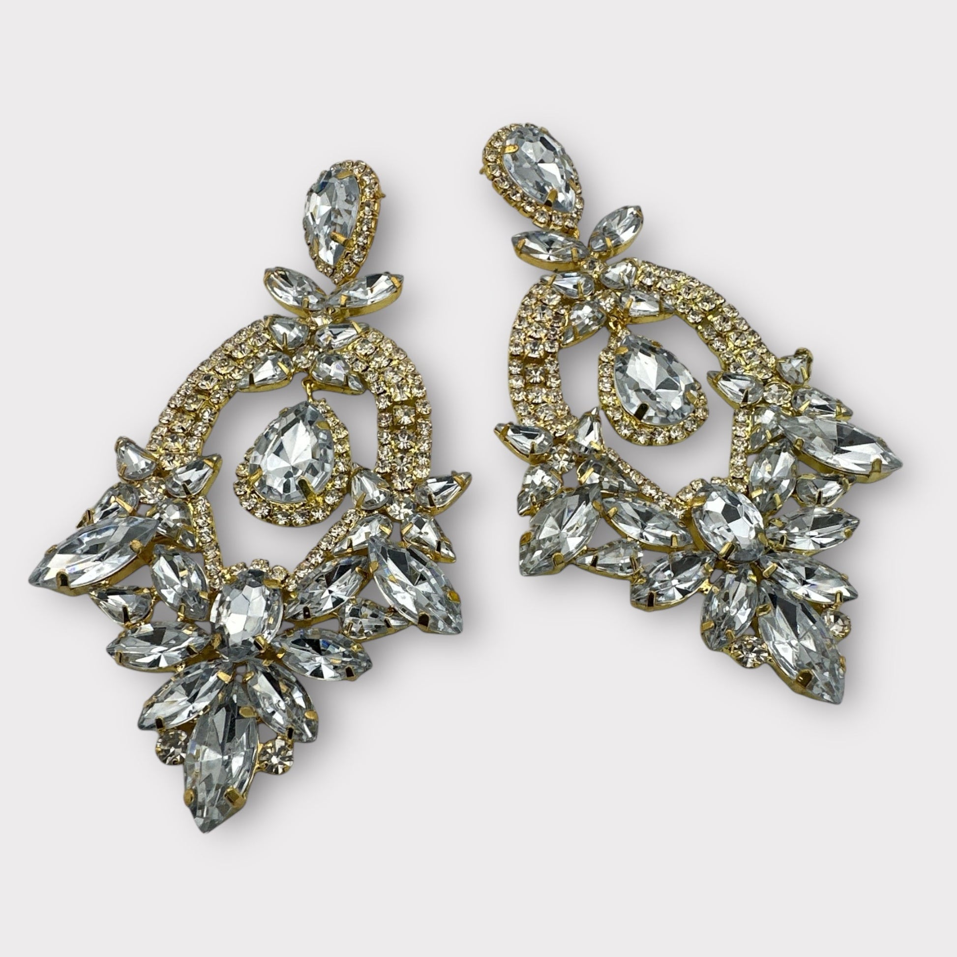 Glamorous Crystal Diamante Dangle Earrings – Bold Statement Sparkly Jewellery for Women - Fatisha Boutique