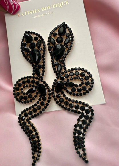 Glamorous Large Statement Diamante Rhinestone Snake Stud Earrings - Fatisha Boutique