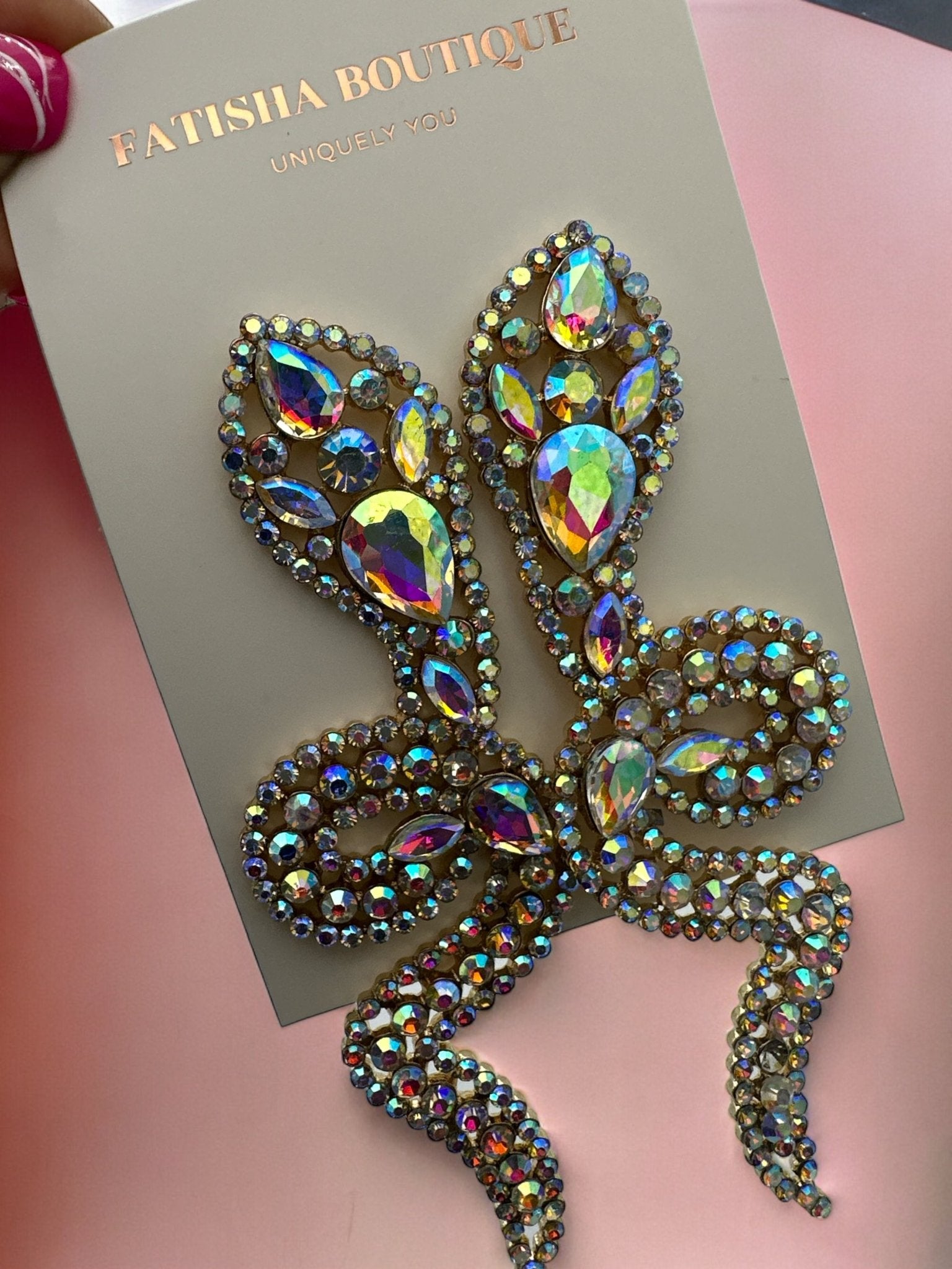 Glamorous Large Statement Diamante Rhinestone Snake Stud Earrings - Fatisha Boutique