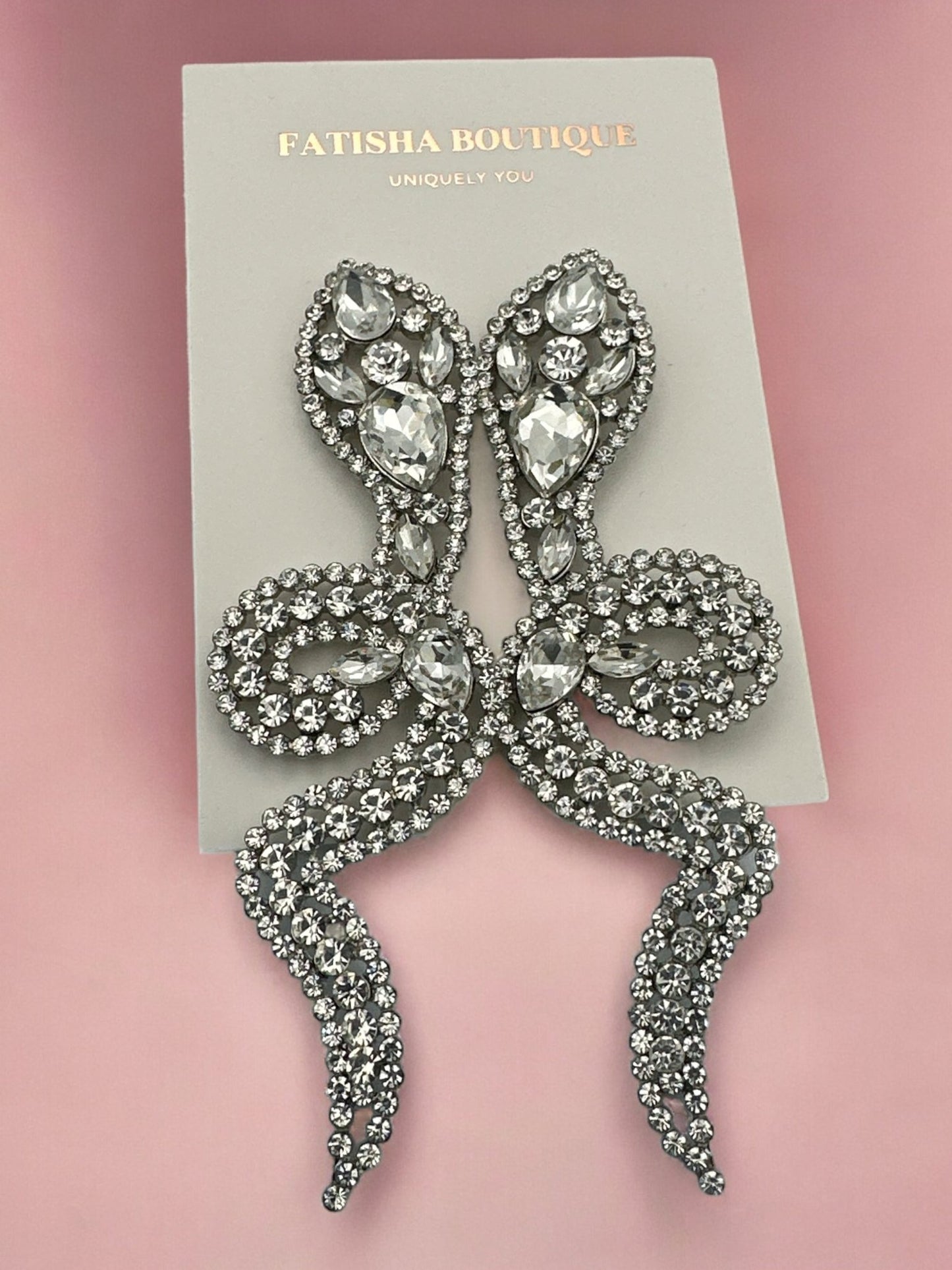 Glamorous Large Statement Diamante Rhinestone Snake Stud Earrings - Fatisha Boutique