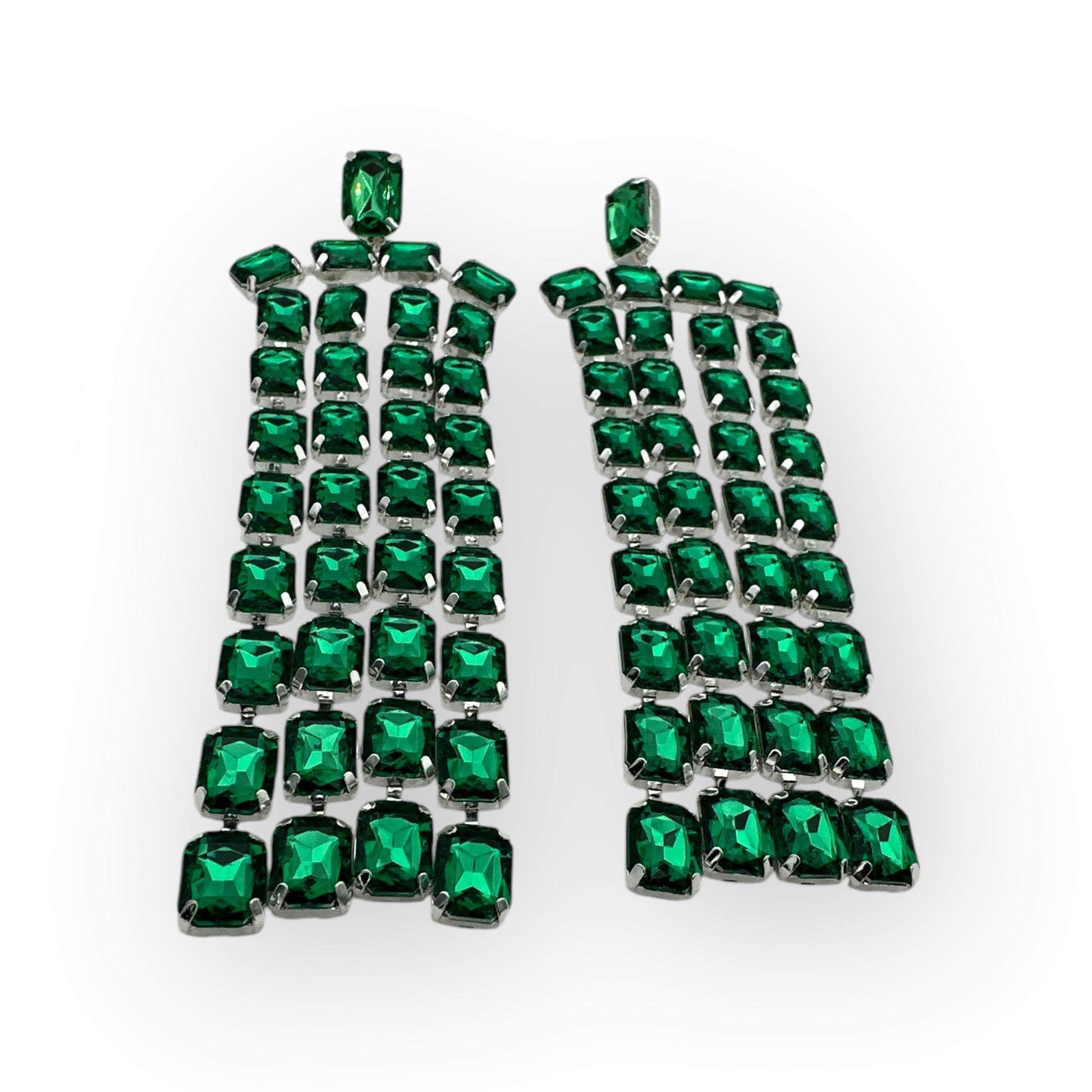 Glamorous Multi - Strand Statement Luxury Crystal Chandelier Drop Earrings - Fatisha Boutique