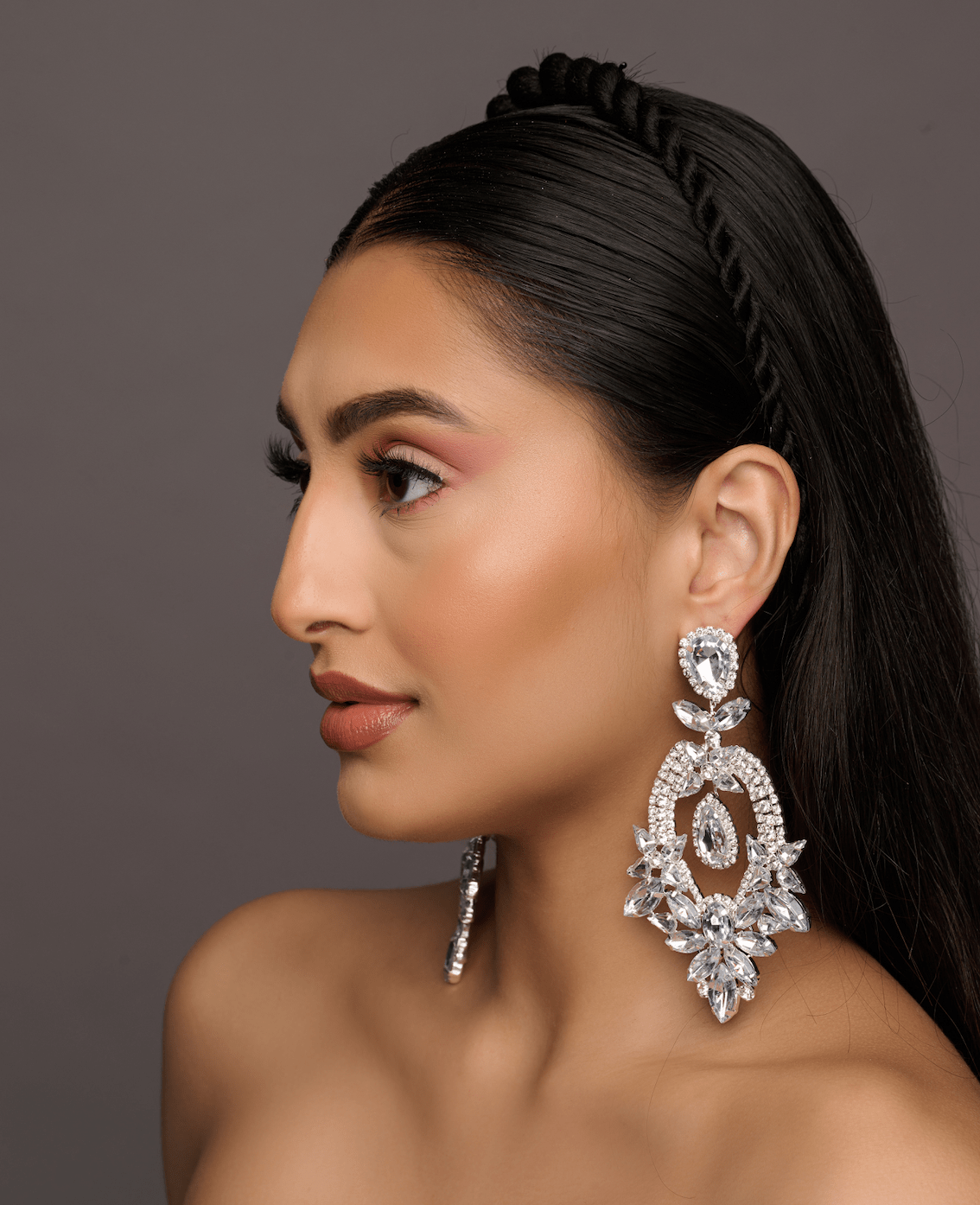 Glamorous Statement Crystal Diamante Rhinestone Dangle Earrings - Fatisha Boutique