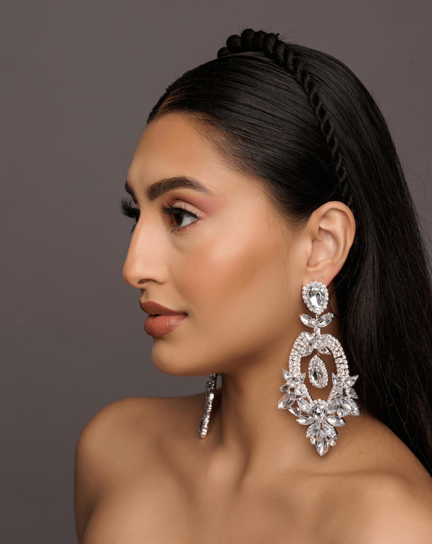Glamorous Statement Crystal Diamante Rhinestone Dangle Earrings - Fatisha Boutique