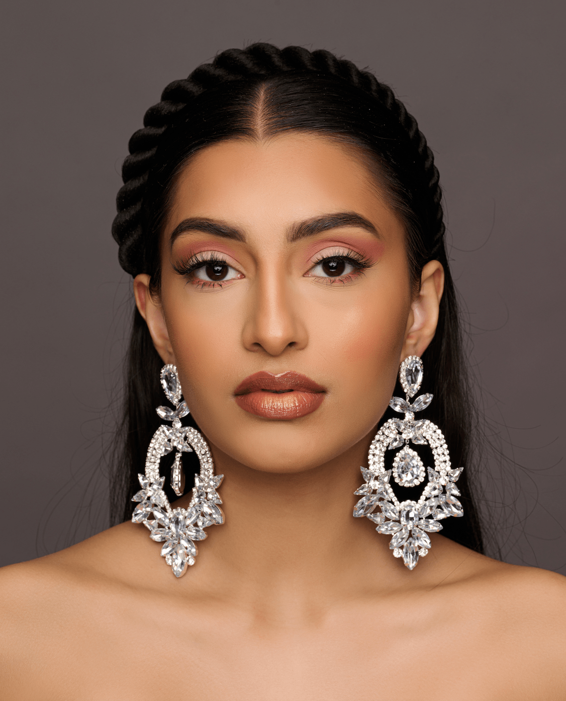 Glamorous Statement Crystal Diamante Rhinestone Dangle Earrings - Fatisha Boutique