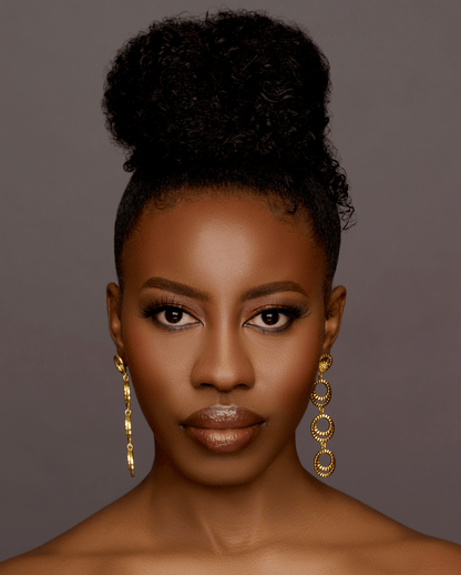 Gold Multi - Hoop Drop Earrings - Textured Tiered Statement Earrings - Fatisha Boutique