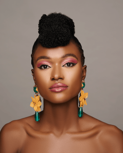 Gorgeous Bohemian Long Acrylic Resin Flower Dangle Statement Earrings - Fatisha Boutique
