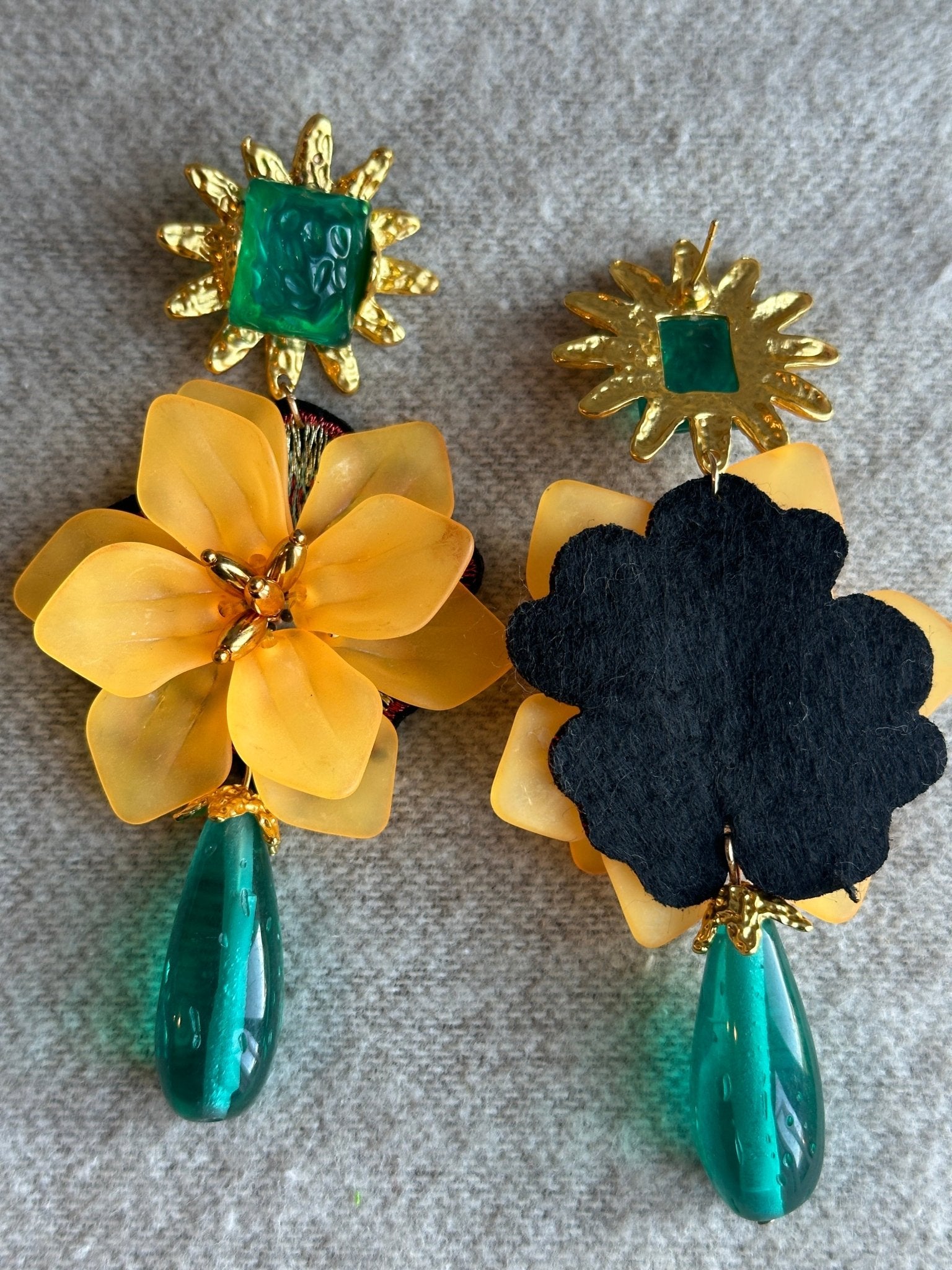 Gorgeous Bohemian Long Acrylic Resin Flower Dangle Statement Earrings - Fatisha Boutique