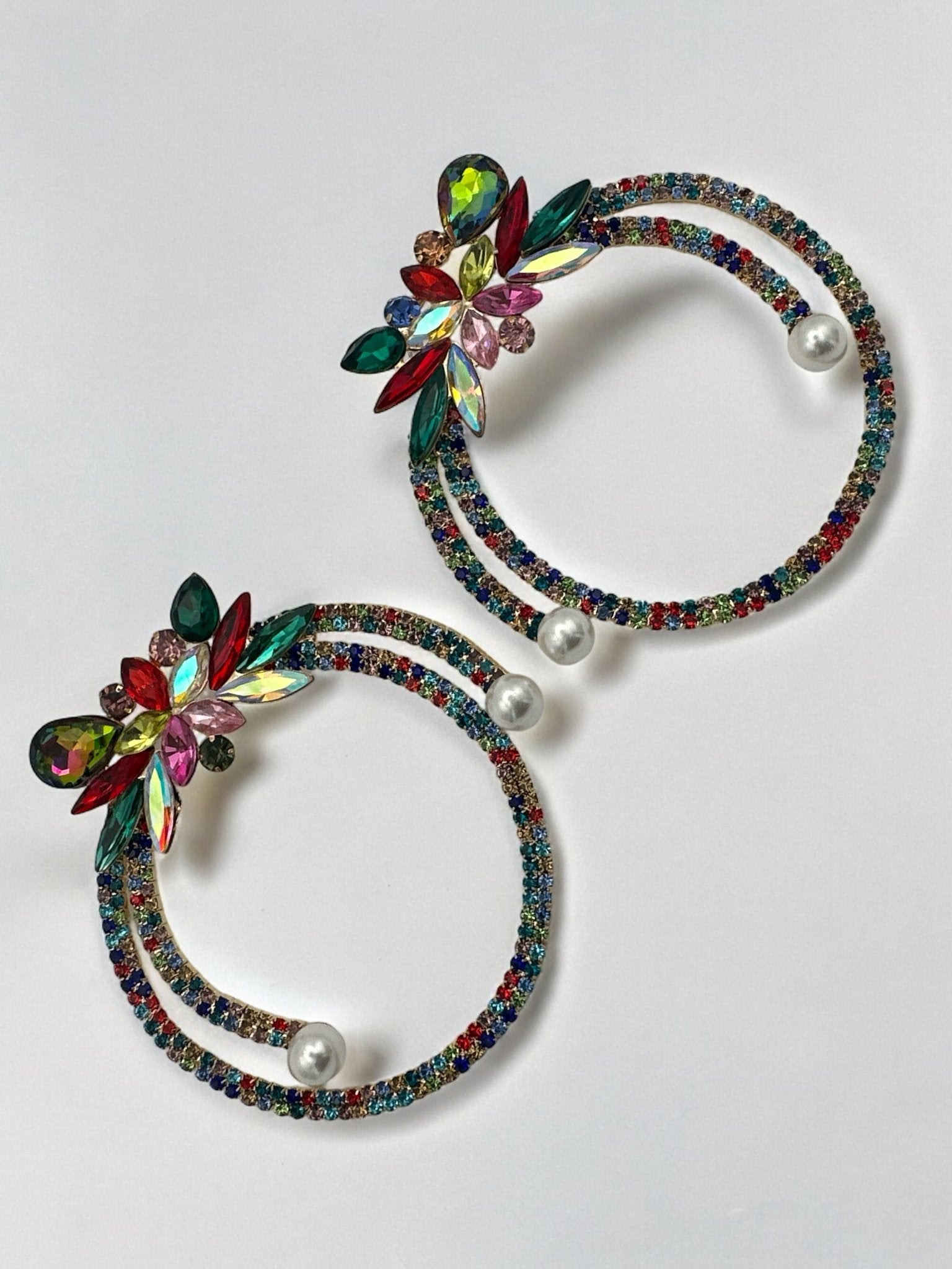 Gorgeous Crystal Rhinestones Statement Stud Earrings - Fatisha Boutique