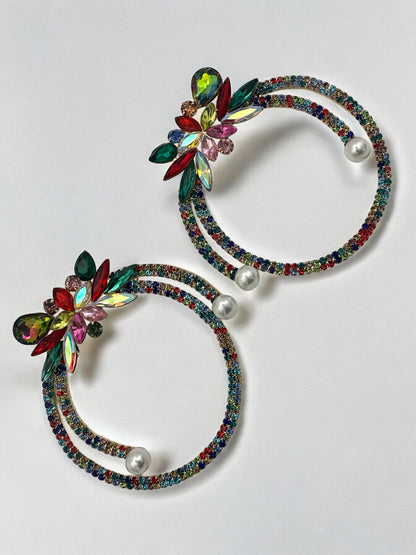 Gorgeous Crystal Rhinestones Statement Stud Earrings - Fatisha Boutique