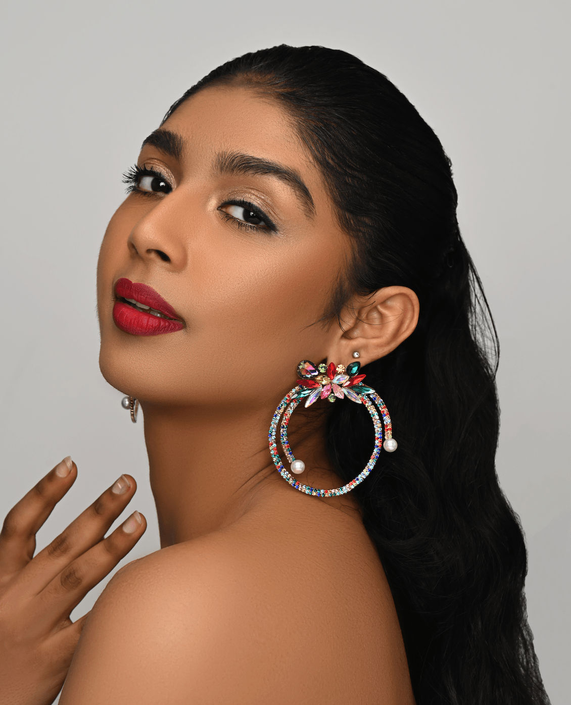 Gorgeous Crystal Rhinestones Statement Stud Earrings - Fatisha Boutique