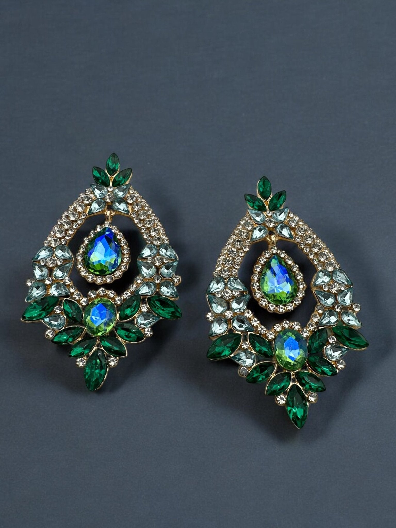 Gorgeous Rhinestones Crystal Teardrop Statement Earrings - Fatisha Boutique