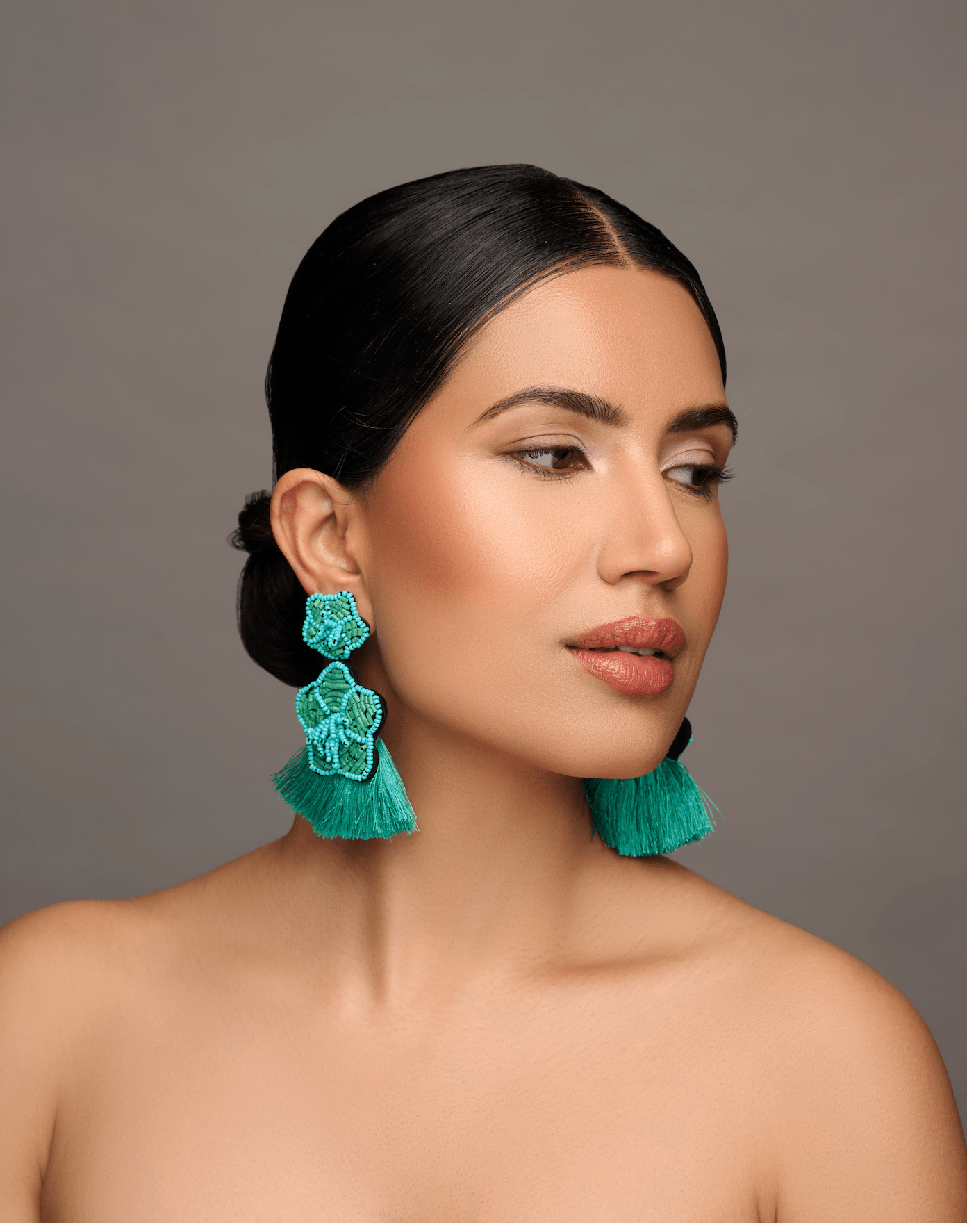 Green Bohemian Beaded Thread Tassels Summer Earrings - Fatisha Boutique