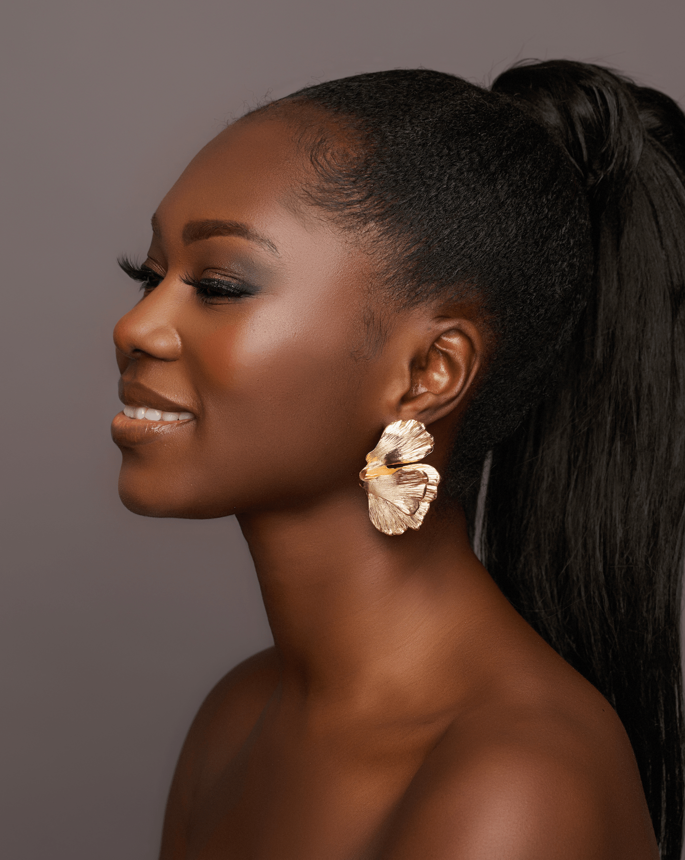 Hammered Alloy Metal Petals Flowers Shaped Stud Drop Earrings - Fatisha Boutique