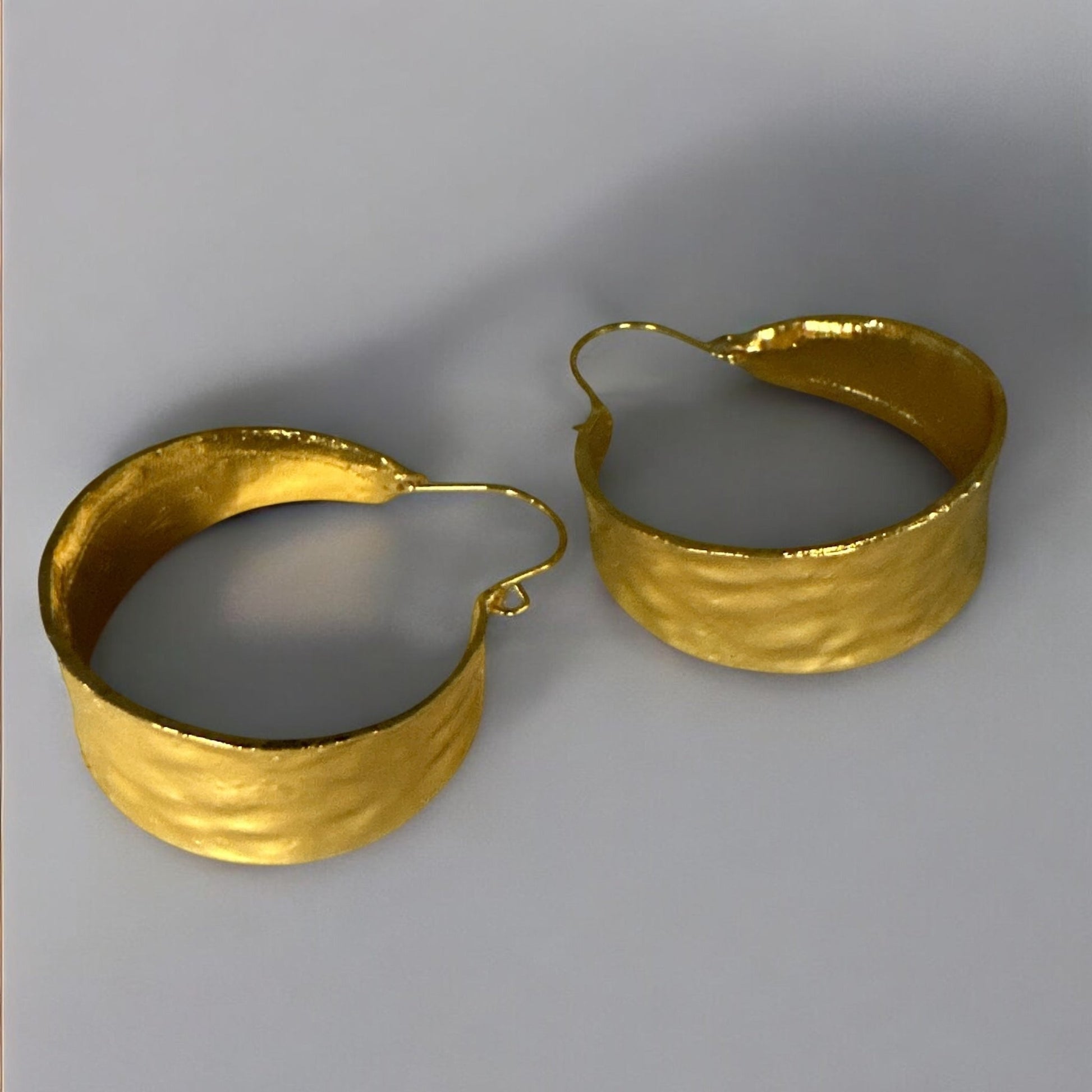 Hammered Brass Gold Statement Dangle Earrings – Bold & Chic - Fatisha Boutique