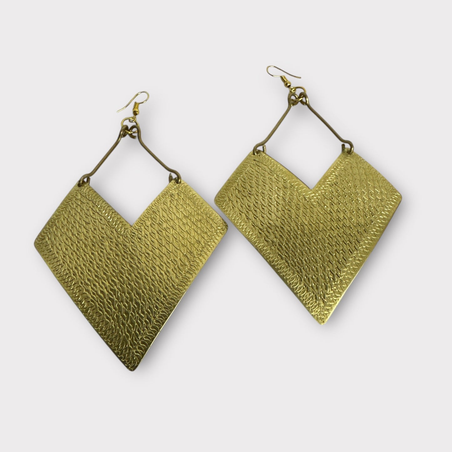 Handcrafted African Engraved Brass Statement Earrings – Bold Tribal Dangle Jewellery - Fatisha Boutique