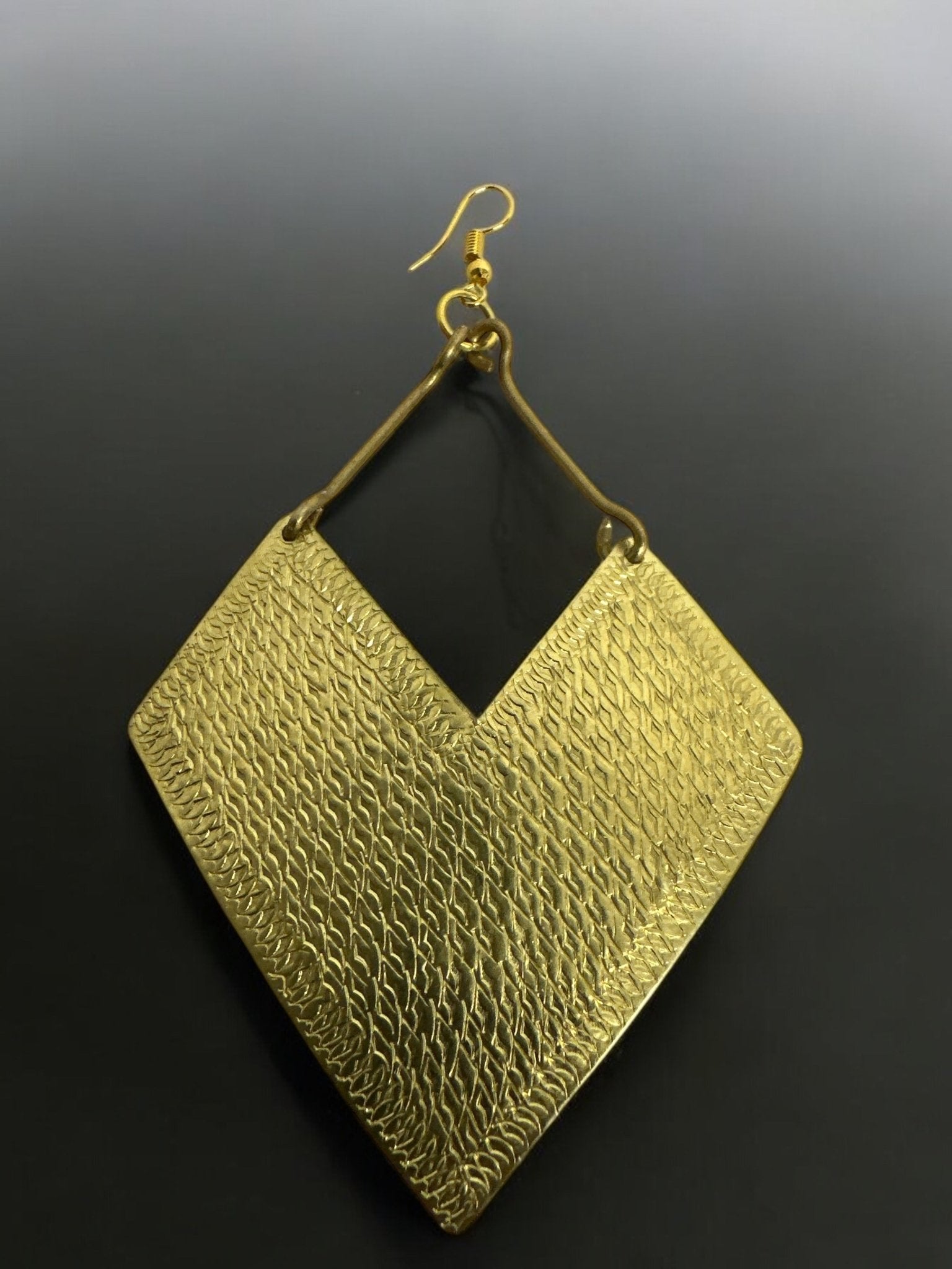 Handcrafted African Engraved Brass Statement Earrings – Bold Tribal Dangle Jewellery - Fatisha Boutique
