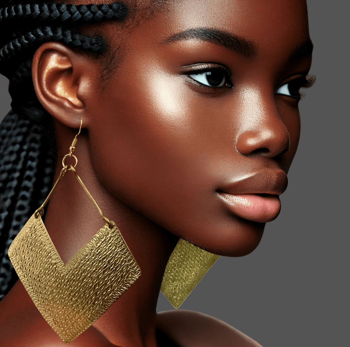 Handcrafted African Engraved Brass Statement Earrings – Bold Tribal Dangle Jewellery - Fatisha Boutique