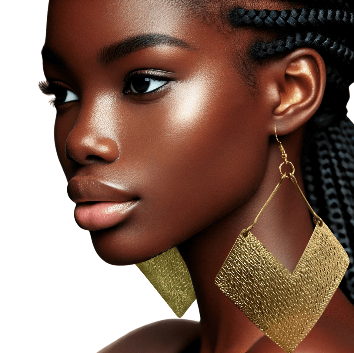 Handcrafted African Engraved Brass Statement Earrings – Bold Tribal Dangle Jewellery - Fatisha Boutique