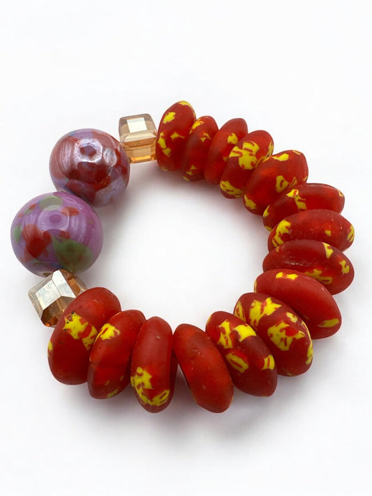 Handcrafted African Red Korobo Bead Bracelet - Fatisha Boutique