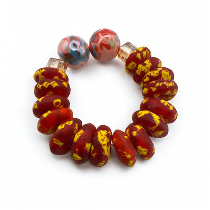 Handcrafted African Red Korobo Bead Bracelet - Fatisha Boutique
