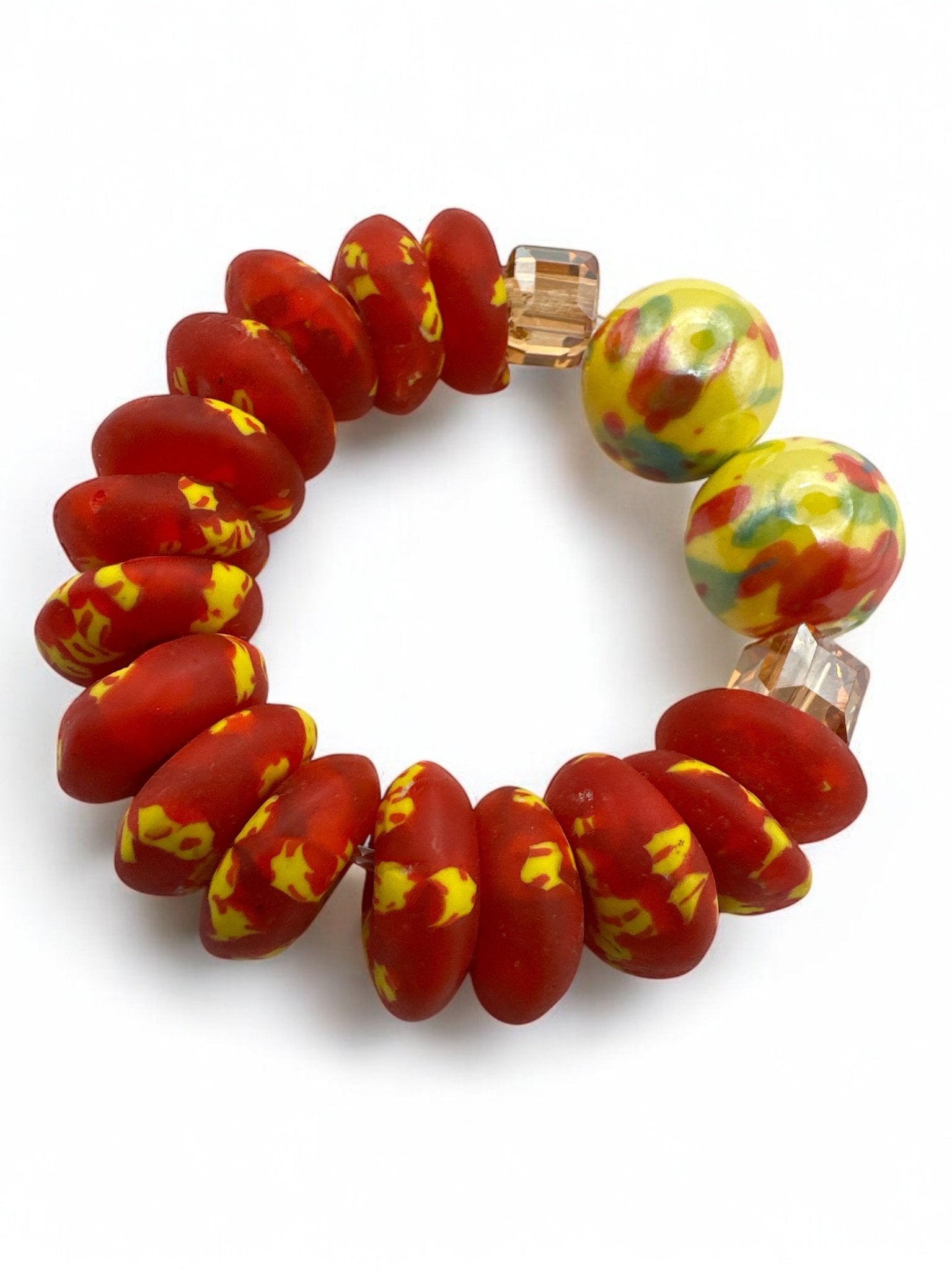 Handcrafted African Red Korobo Bead Bracelet - Fatisha Boutique