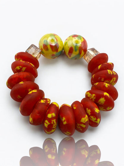 Handcrafted African Red Korobo Bead Bracelet - Fatisha Boutique