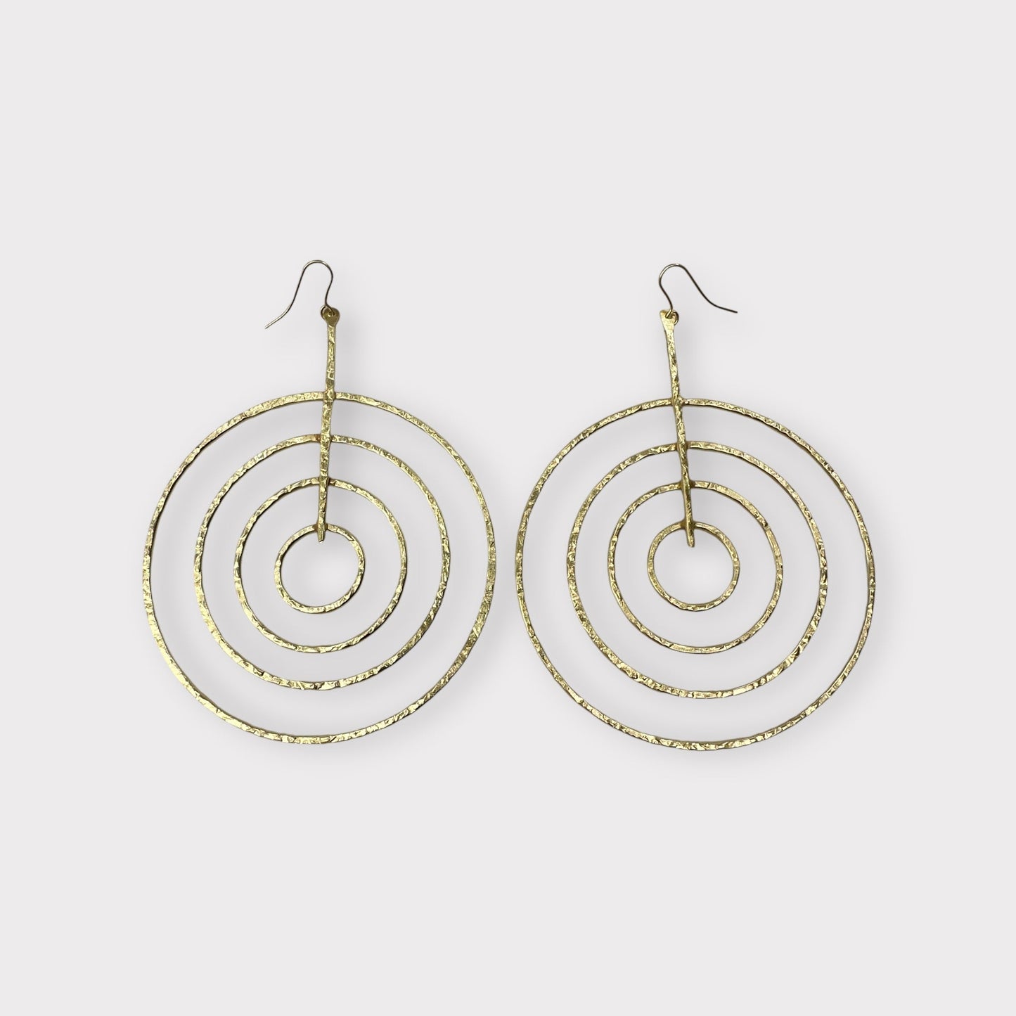 Handcrafted Brass Spiral Dangle Earrings Large Geometric Bold Statement Earrings - Fatisha Boutique