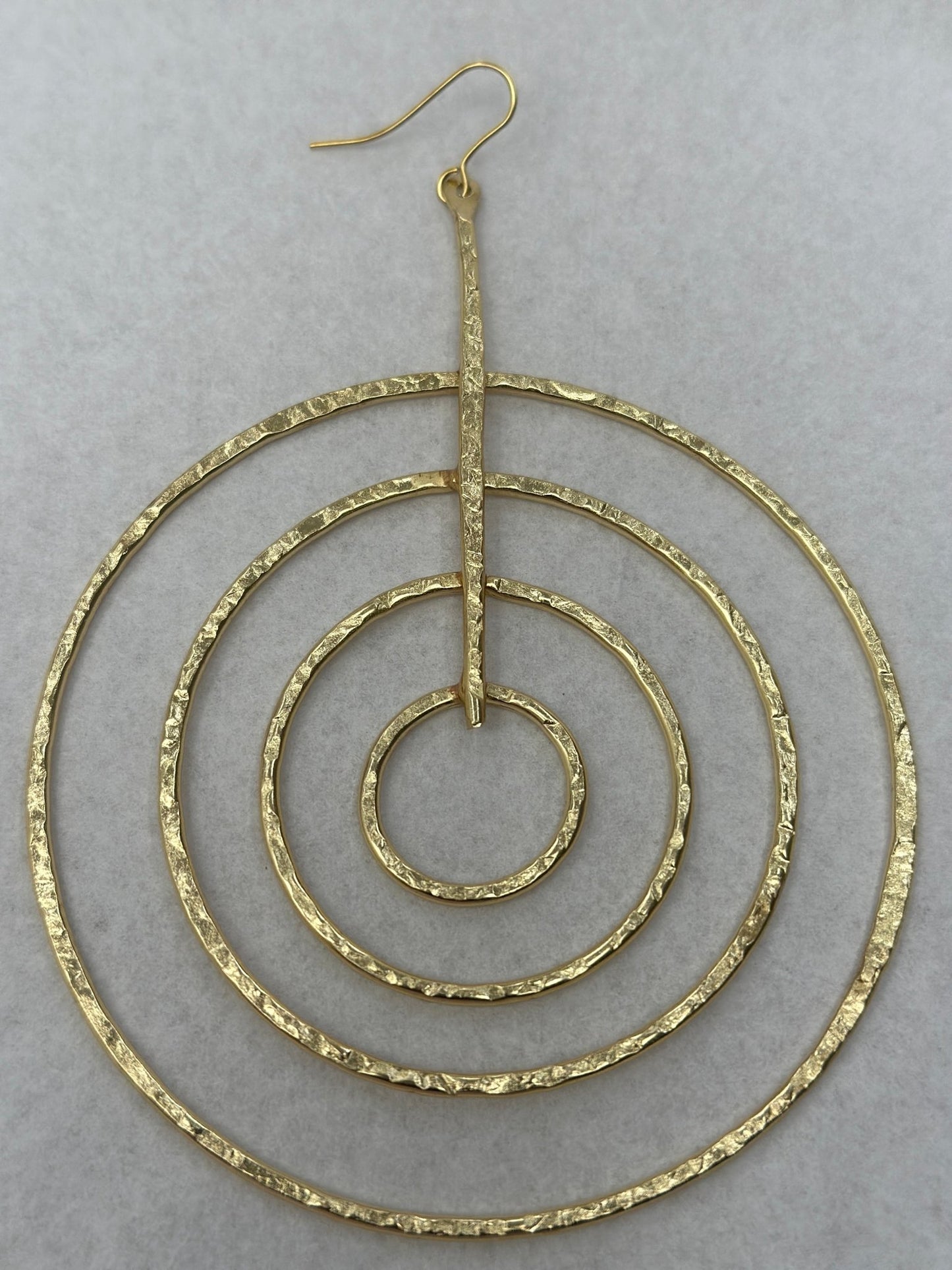 Handcrafted Brass Spiral Dangle Earrings Large Geometric Bold Statement Earrings - Fatisha Boutique