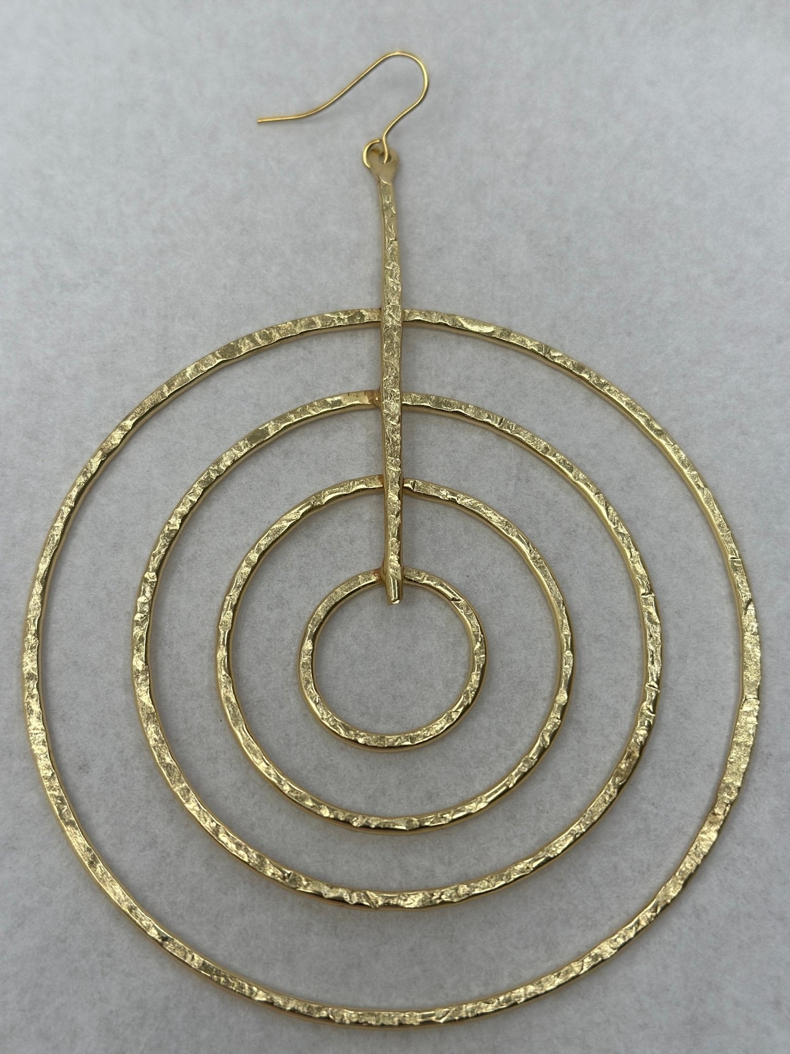 Handcrafted Brass Spiral Dangle Earrings Large Geometric Bold Statement Earrings - Fatisha Boutique