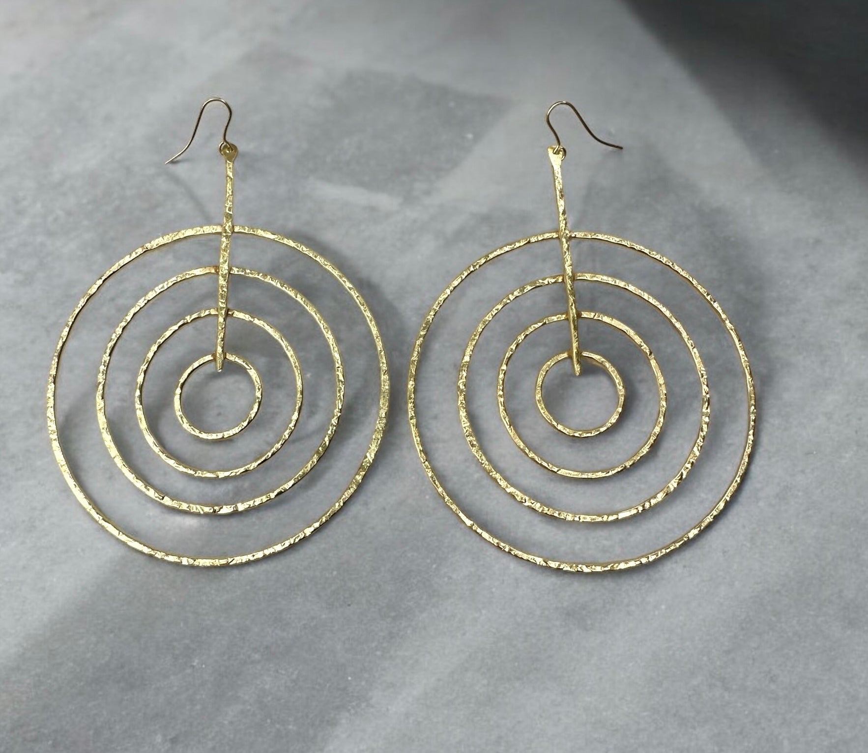 Handcrafted Brass Spiral Dangle Earrings Large Geometric Bold Statement Earrings - Fatisha Boutique