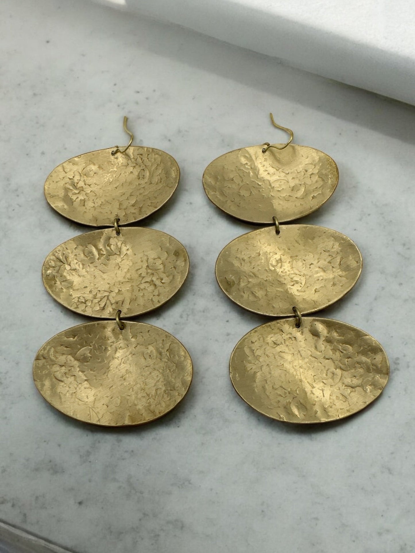 Handcrafted Elegant Long Bold Brass Dangle Statement Earrings - Fatisha Boutique