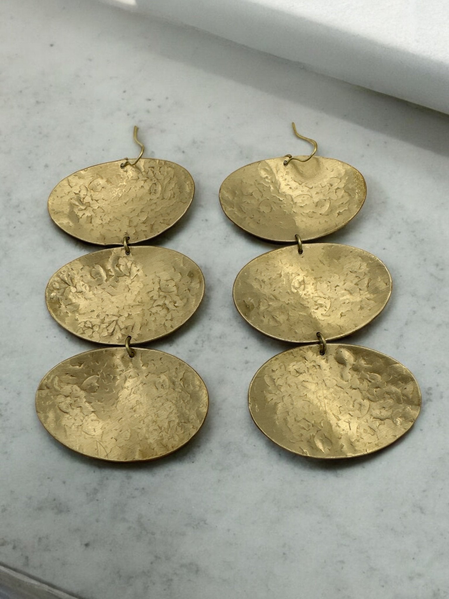 Handcrafted Elegant Long Bold Brass Dangle Statement Earrings - Fatisha Boutique