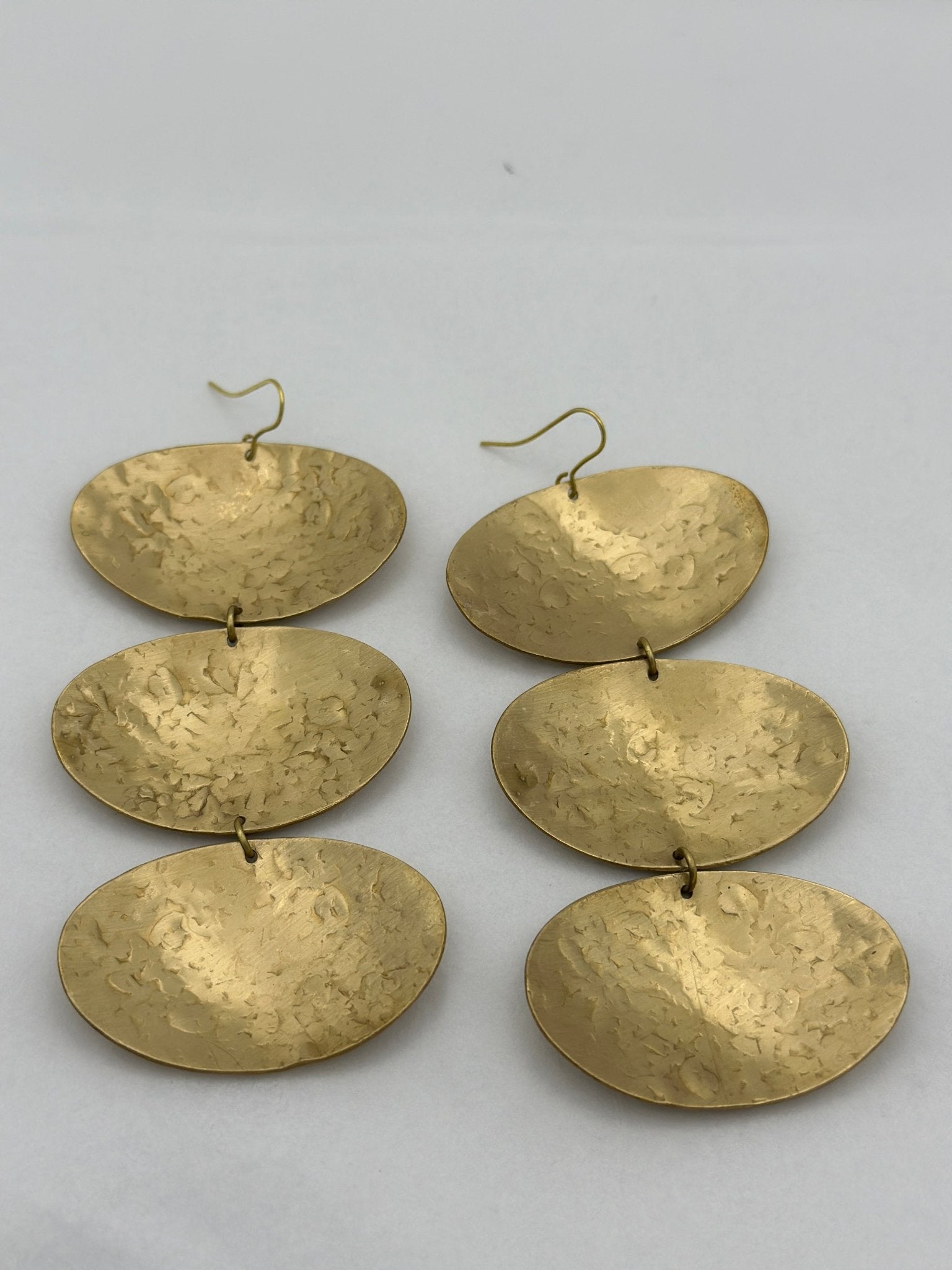 Handcrafted Elegant Long Bold Brass Dangle Statement Earrings - Fatisha Boutique