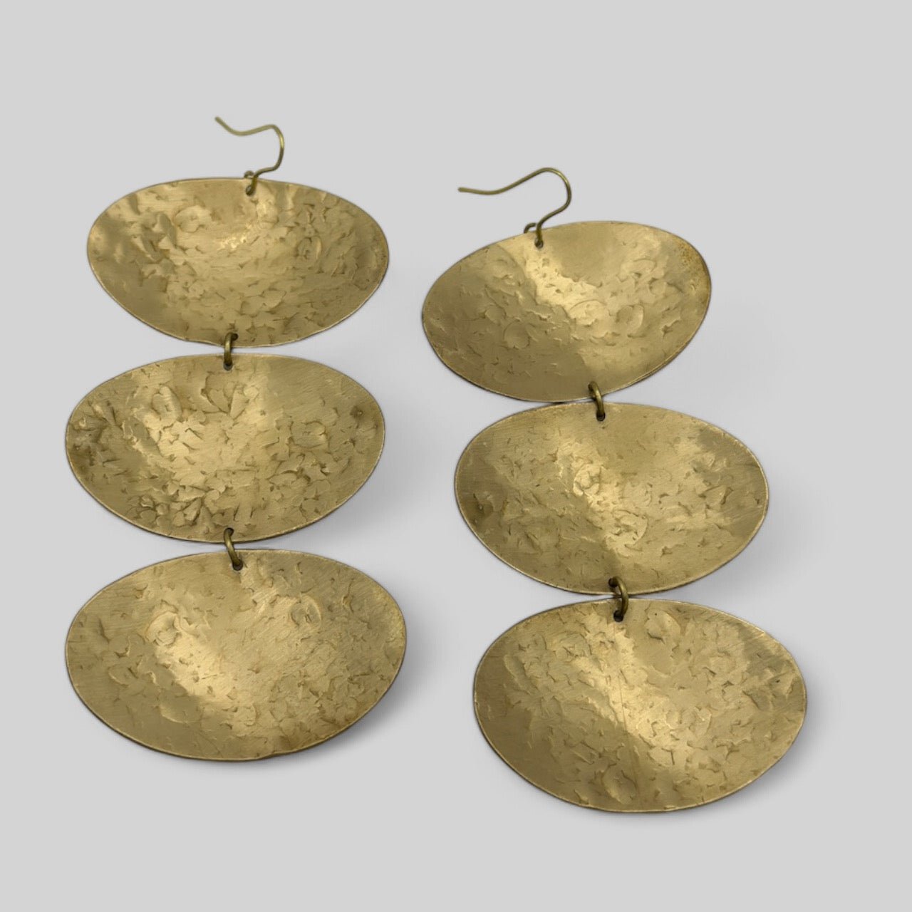 Handcrafted Elegant Long Bold Brass Dangle Statement Earrings - Fatisha Boutique