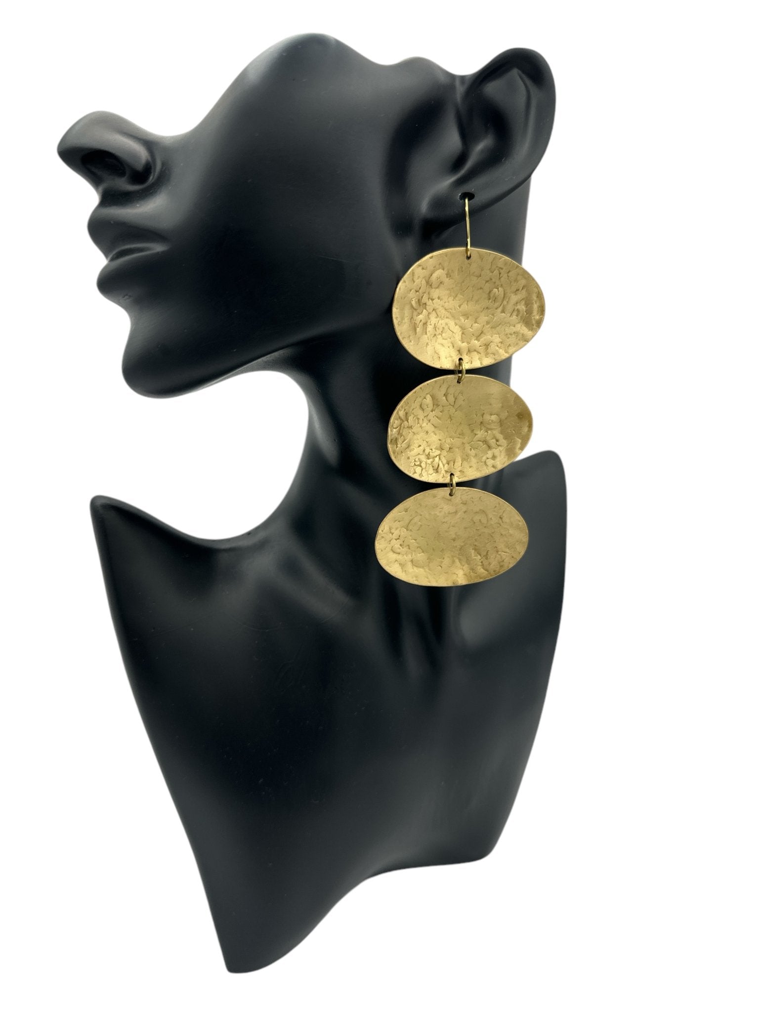 Handcrafted Elegant Long Bold Brass Dangle Statement Earrings - Fatisha Boutique