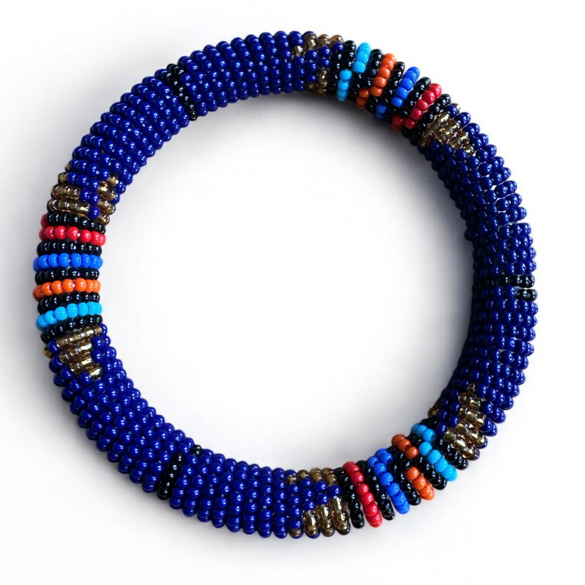 Handmade African Beaded Bangles – Multicolour Stackable Bracelet | Ethnic Tribal Jewellery - Fatisha Boutique