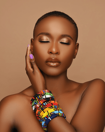 Handmade African Beaded Bangles – Multicolour Stackable Bracelet | Ethnic Tribal Jewellery - Fatisha Boutique