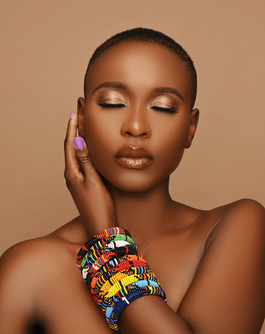 Handmade African Beaded Bangles – Multicolour Stackable Bracelet | Ethnic Tribal Jewellery - Fatisha Boutique