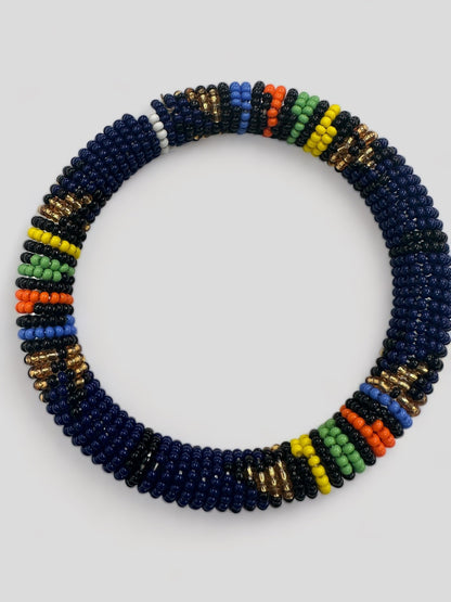 Handmade African Beaded Bangles – Multicolour Stackable Bracelet | Ethnic Tribal Jewellery - Fatisha Boutique