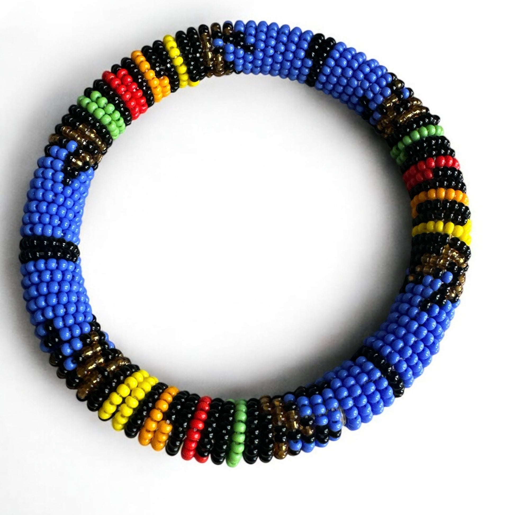Handmade African Beaded Bangles – Multicolour Stackable Bracelet | Ethnic Tribal Jewellery - Fatisha Boutique
