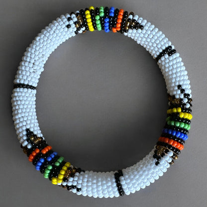 Handmade African Beaded Bangles – Multicolour Stackable Bracelet | Ethnic Tribal Jewellery - Fatisha Boutique
