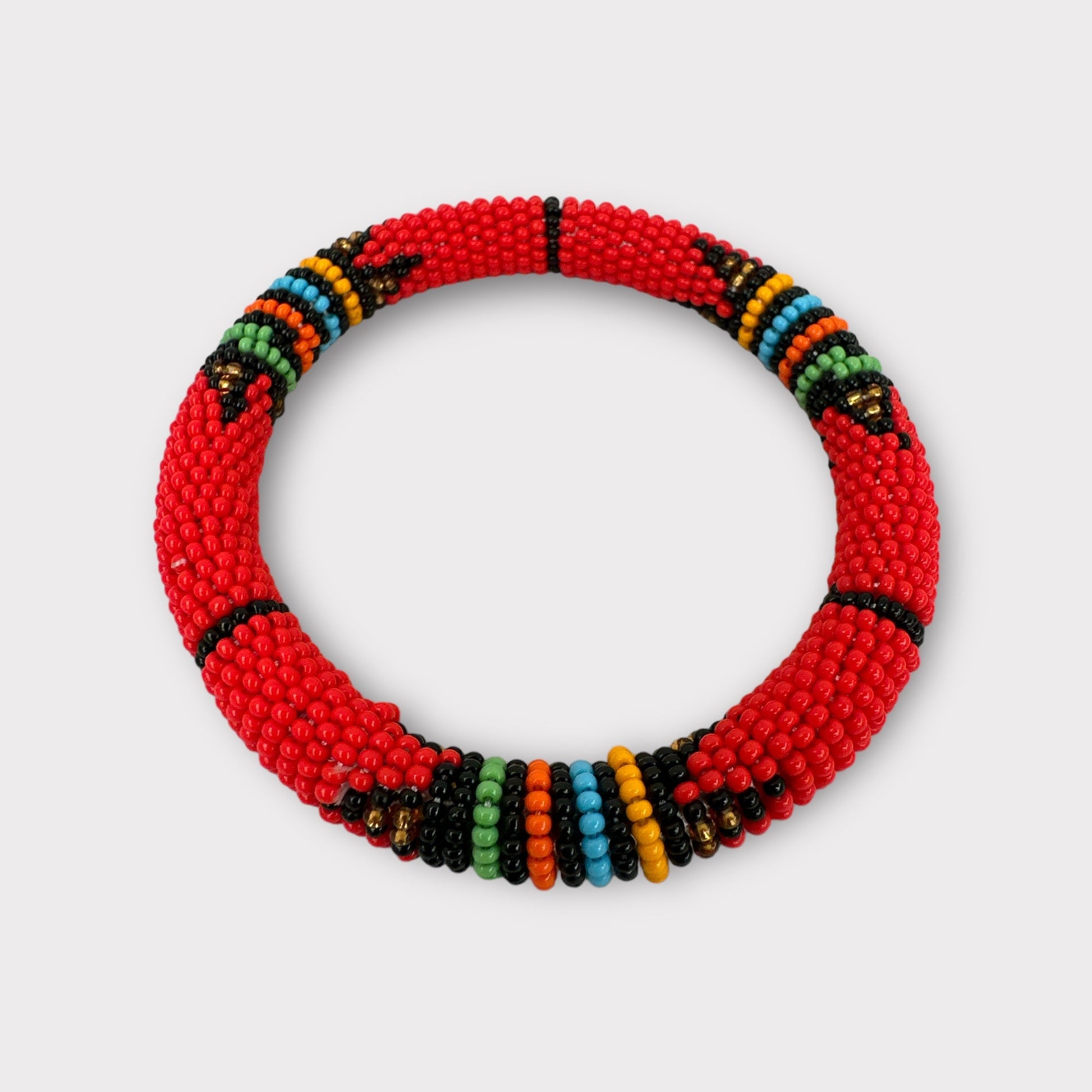 Handmade African Beaded Bangles – Multicolour Stackable Bracelet | Ethnic Tribal Jewellery - Fatisha Boutique