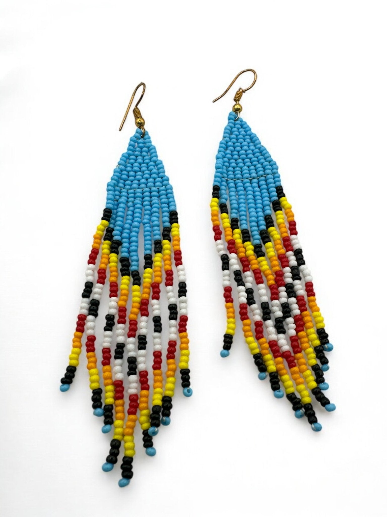 Handmade African Beaded Dangle Earrings | Ethnic Tribal Jewellery - Fatisha Boutique