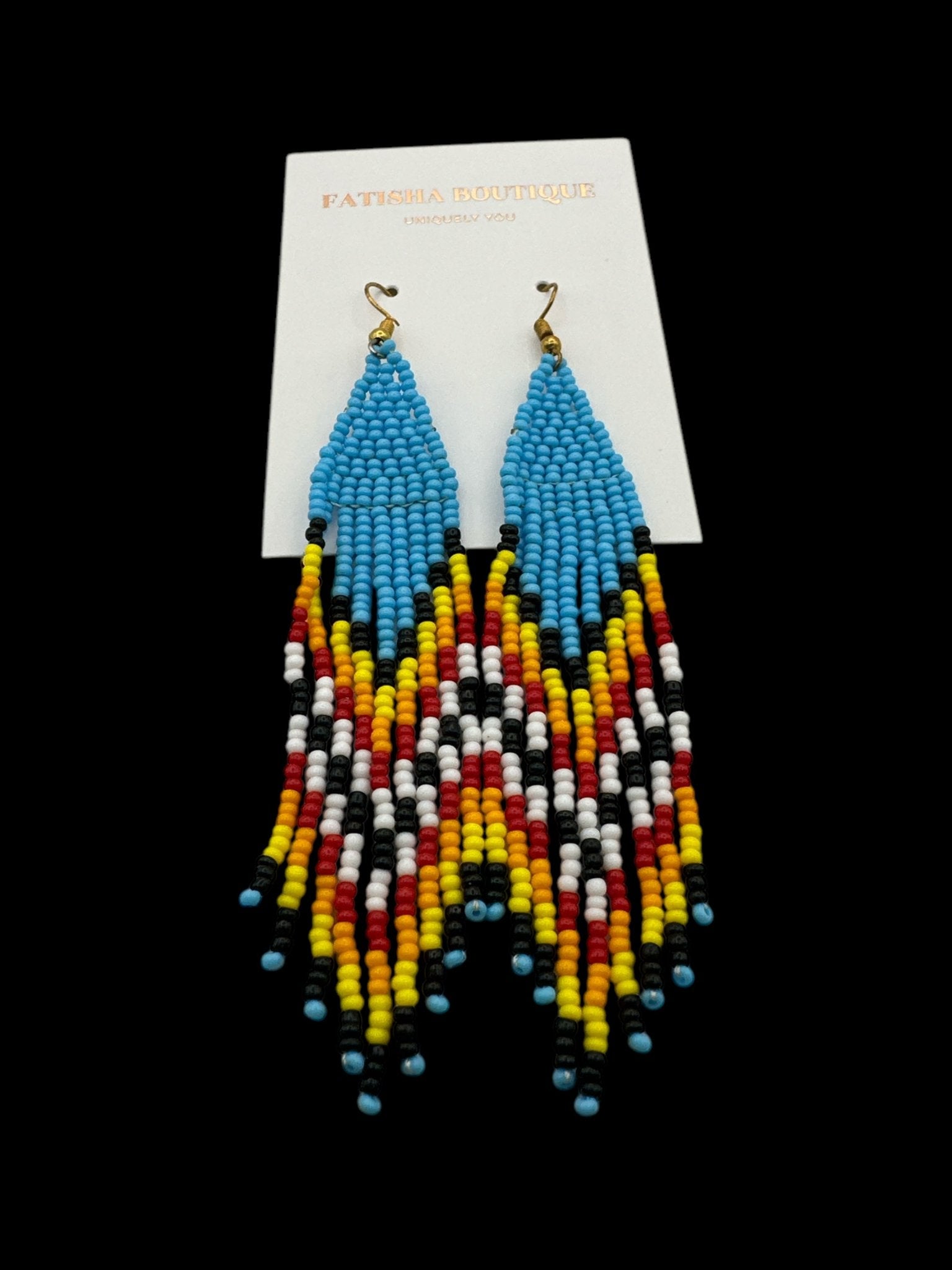 Handmade African Beaded Dangle Earrings | Ethnic Tribal Jewellery - Fatisha Boutique
