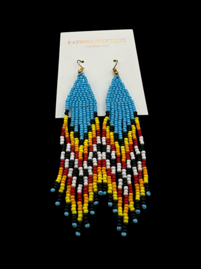 Handmade African Beaded Dangle Earrings | Ethnic Tribal Jewellery - Fatisha Boutique