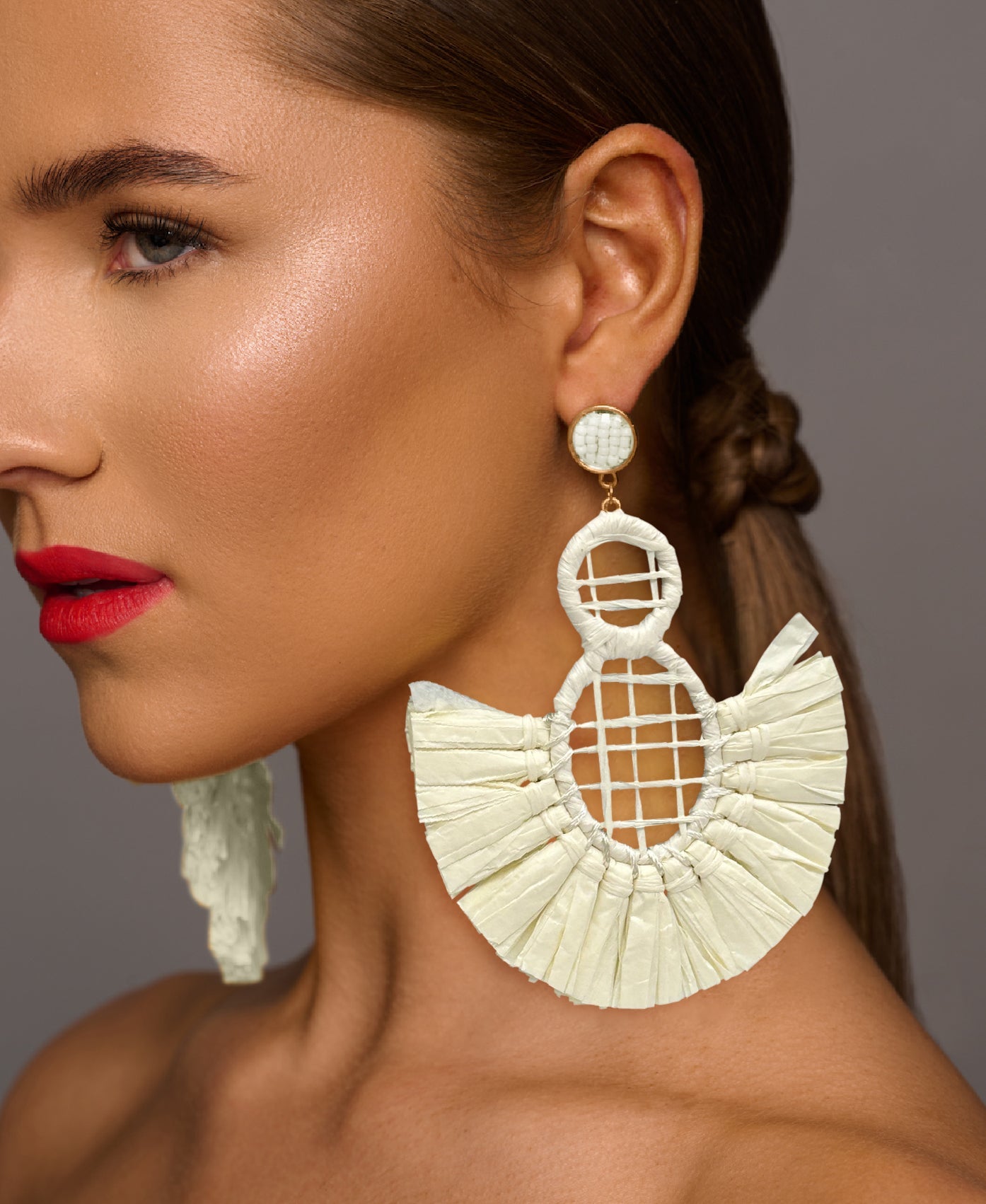 Handmade Bohemian Raffia Statement Earrings for Women - Fatisha Boutique