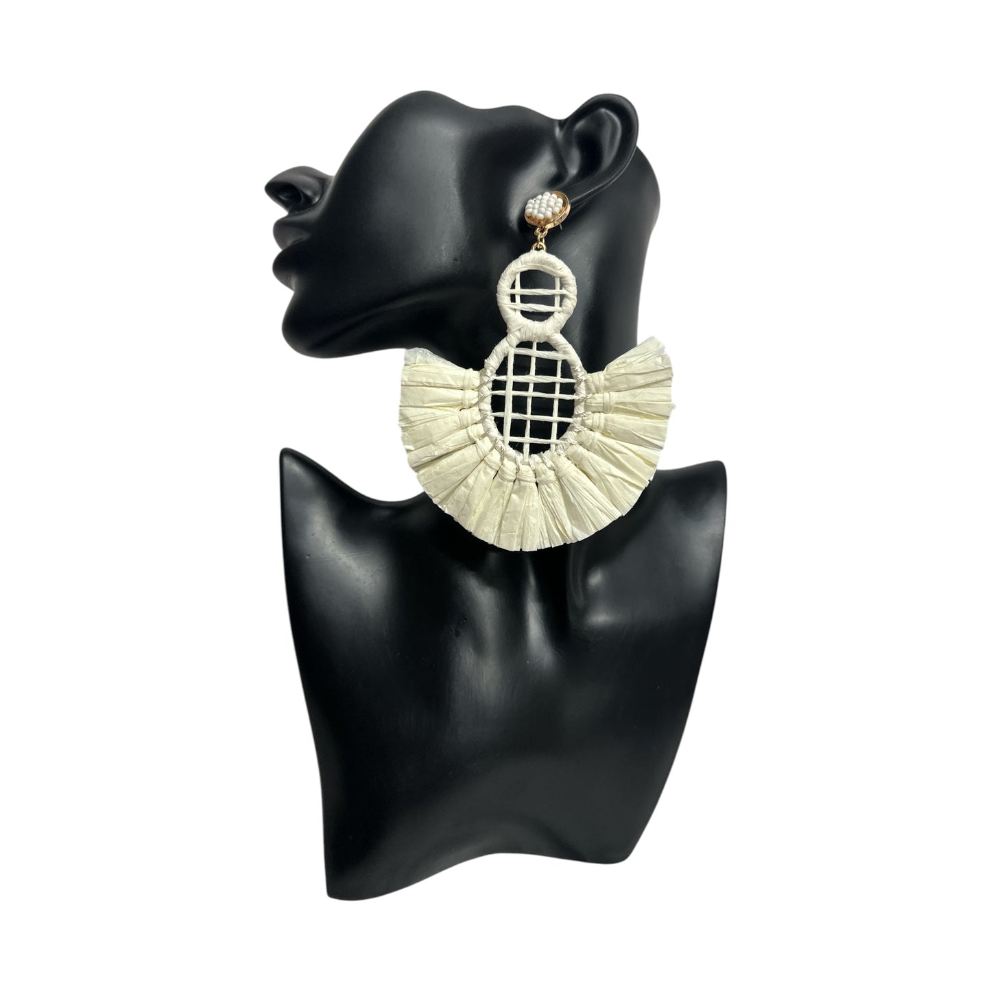 Handmade Bohemian Raffia Statement Earrings for Women - Fatisha Boutique