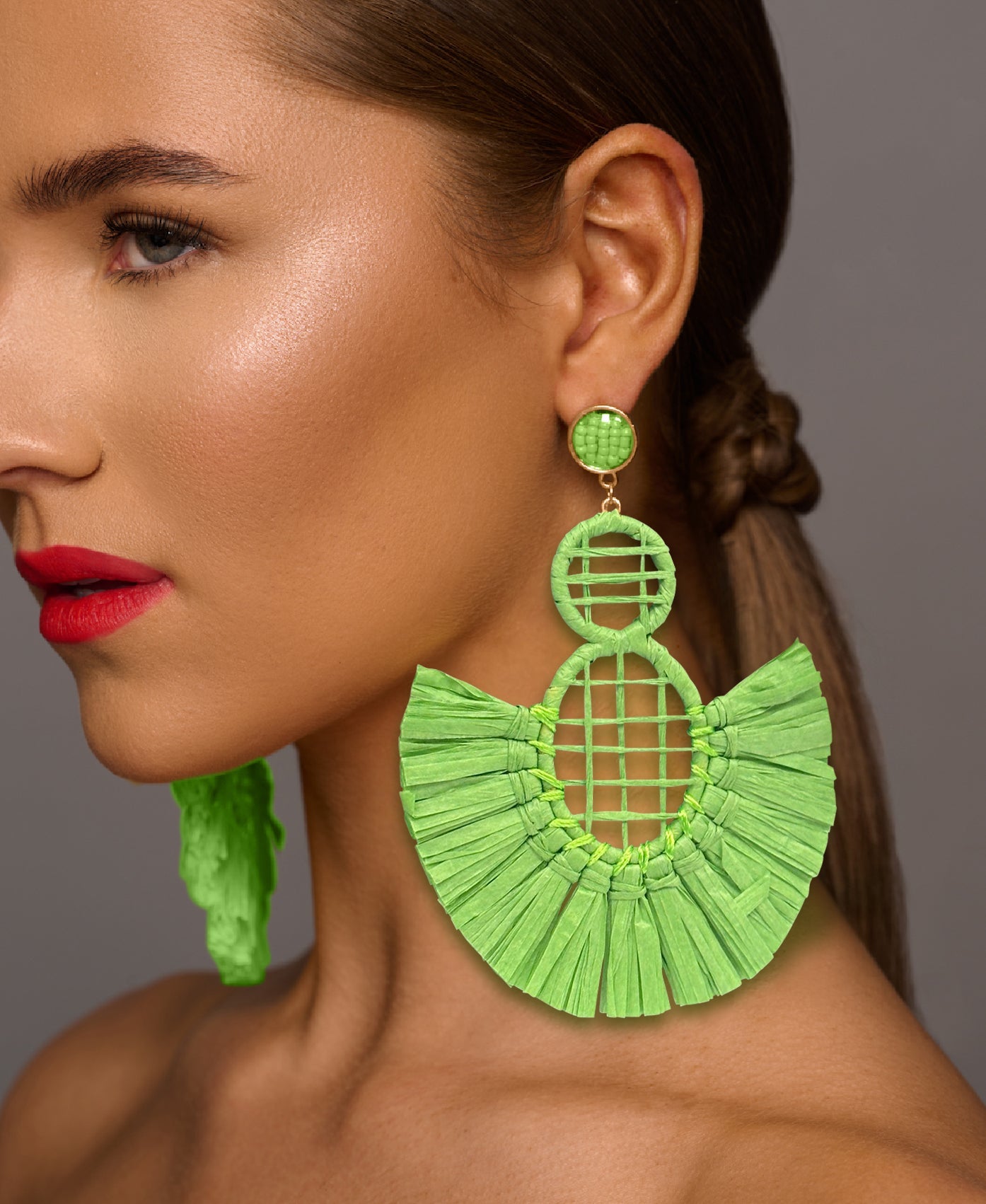 Handmade Bohemian Raffia Statement Earrings for Women - Fatisha Boutique