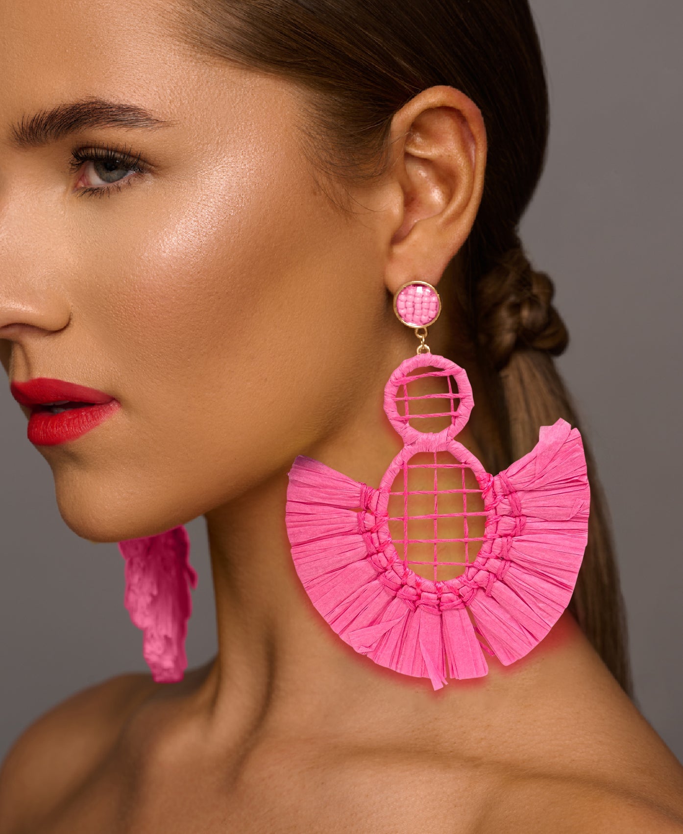 Handmade Bohemian Raffia Statement Earrings for Women - Fatisha Boutique