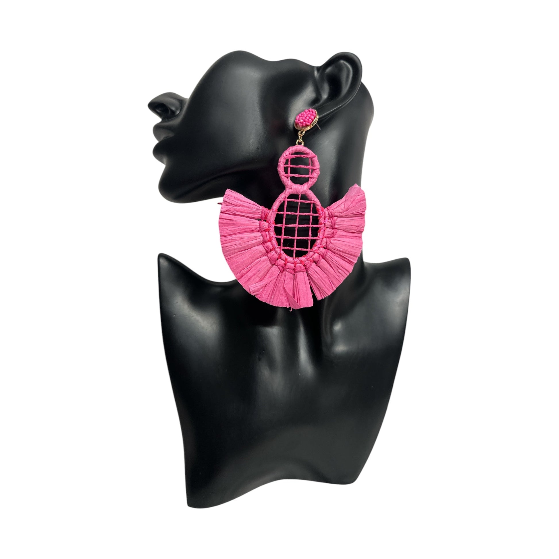 Handmade Bohemian Raffia Statement Earrings for Women - Fatisha Boutique